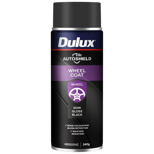 Dulux Autoshield Spray Paint 340g 0.34L Sg Black Wheel Coat - Durable Finish - Auzzistore