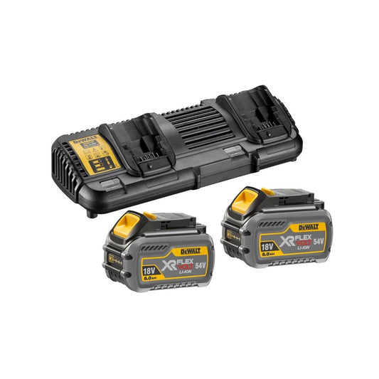 DeWALT Flexvolt Dual Port Charger - 10.8V 54V - 2 x 6.0Ah Batteries