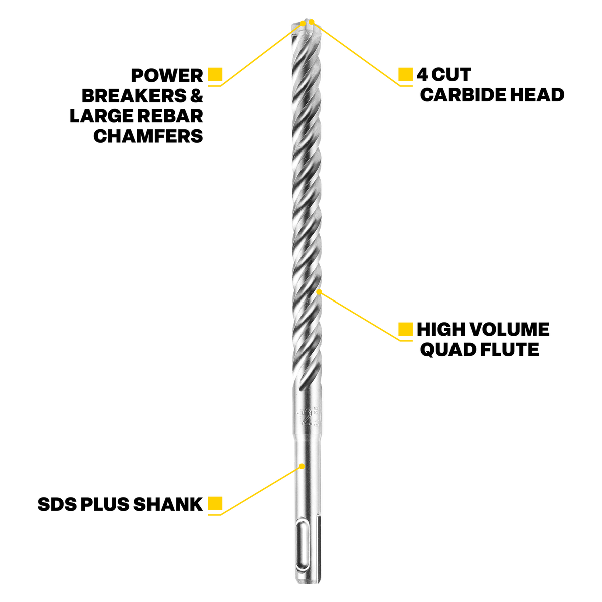Kango SDS Plus Drill Bit - 6.5mm x 165mm - Solid Carbide - Fast Drilling