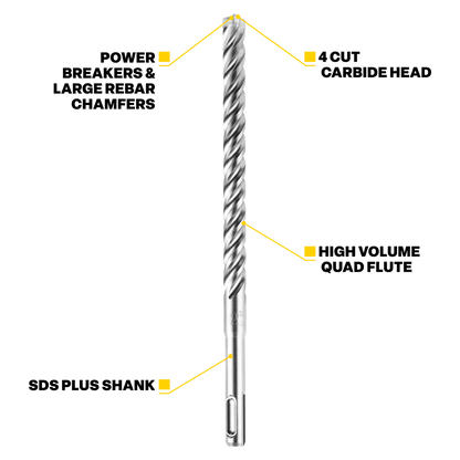 Kango SDS Plus Drill Bit - 6.5mm x 165mm - Solid Carbide - Fast Drilling