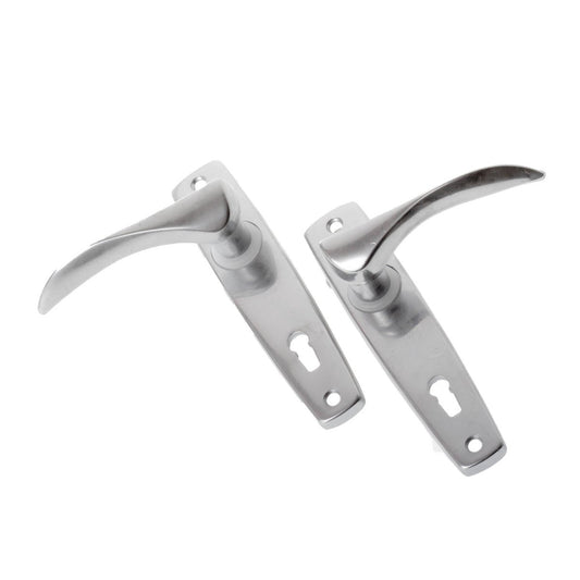 Adoored Door Lever Lock - 100mm - Steel - Satin Chrome - Auzzistore