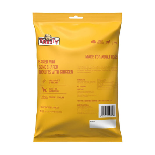 Trusty 1kg Small Baked Biscuits with Chicken - Crunchy Dog Treats – view 2