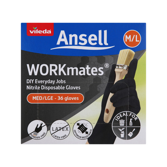 Vileda Ansell Workmates Nitrile Disposable Gloves 36pk M/L - Latex-Free - Powder-Free - Puncture Resistant – view 2 - Auzzistore