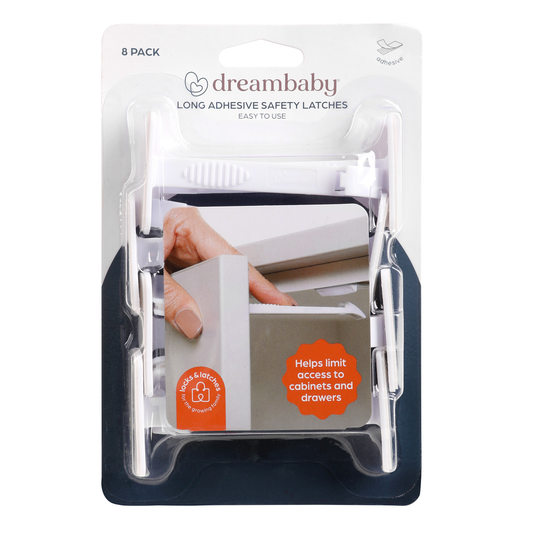 Dreambaby Safety Catches - Pack of 8 - Plastic - Self-Locking - Auzzistore
