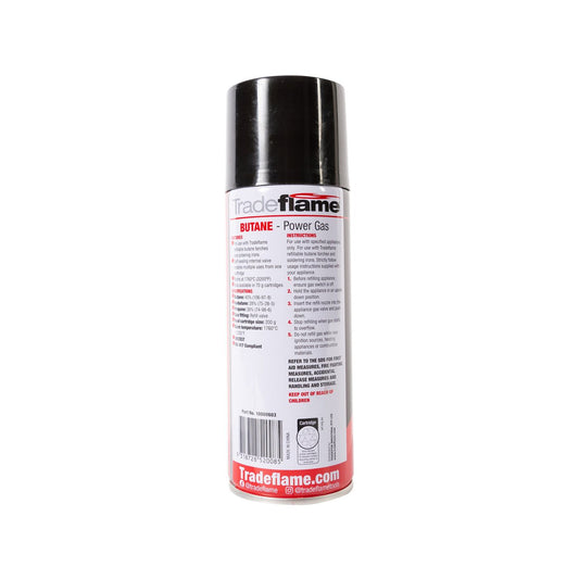 Tradeflame 200g Butane Gas Cartridge Refill Valve - Self-Sealing Valve - EN 417 Certified – view 2 - Auzzistore