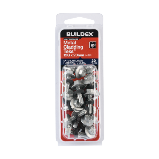 Buildex Cladding Fencing Teks Screws 12g x 20mm 20 Pack - Self-Drilling - Corrosion-Resistant - Auzzistore