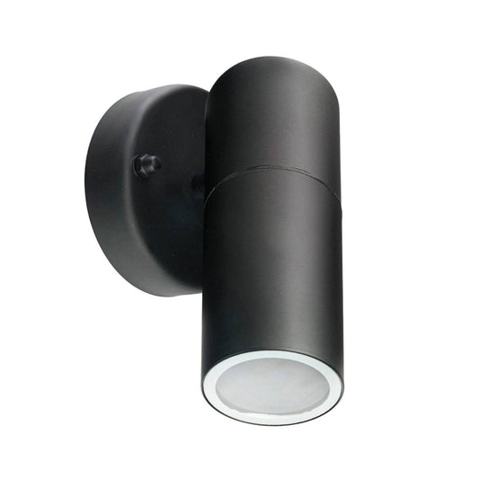Brilliant Black Coolum Exterior Wall Light - 60mm Stainless Steel - Weather Resistant