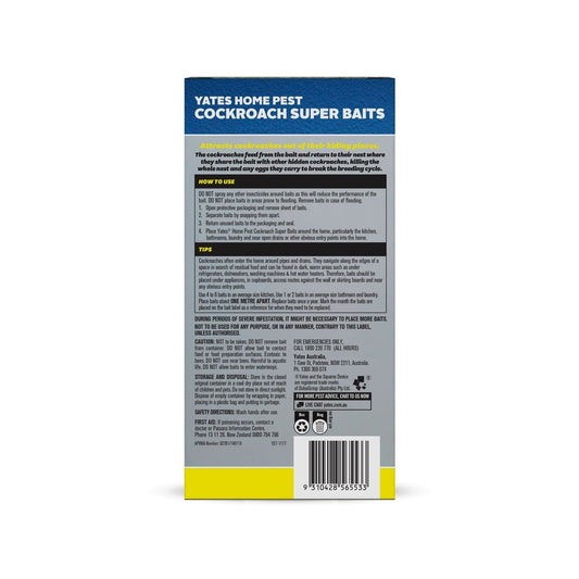 Yates Home Pest Cockroach Super Baits 8 Pack - 12 Month Protection - Child Resistant – view 2 - Auzzistore