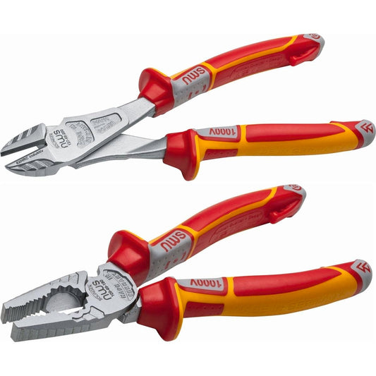 NWS 2 Piece VDE Plier Set - 1000V - Drop-Forged Steel - Durable Design - Auzzistore