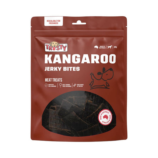 Trusty Kangaroo Jerky Bites Adult Dog Treats - 300g - Soft Chewy Protein