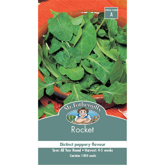 Mr Fothergill Rocket Vegetable Seeds - 75mm - Green - Spicy Flavor - Auzzistore
