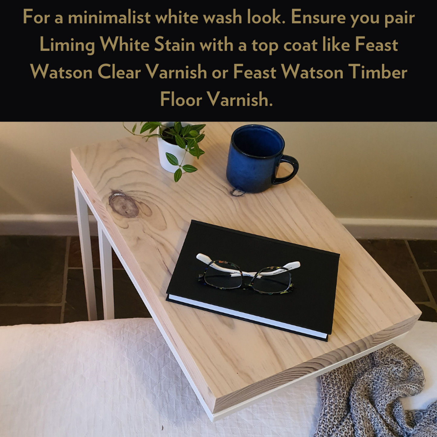 Feast Watson 1L Liming White Oil-Based Timber Finish, Tintable, UV & Water Resistant