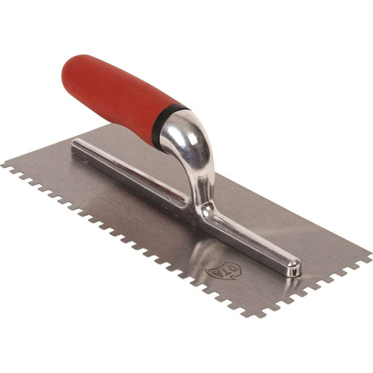 Dta 8mm Notch Trowel - Steel - 115mm - Durable - Comfortable Handle - Auzzistore