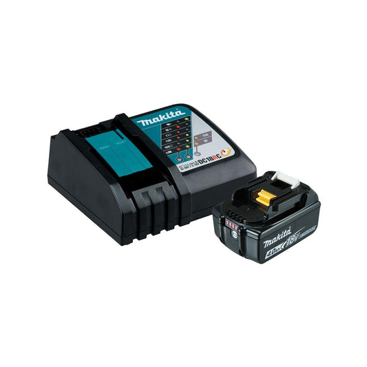 Makita 18V Rapid Charger with 1 x 18V 4.0Ah Battery - 280mm x 185mm x 100mm - Fast Charging