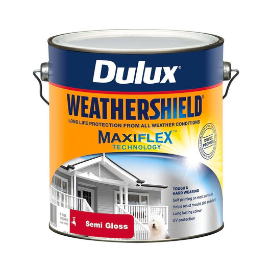 Dulux Weathershield Semi Gloss Exterior Paint 4L 205mm x 198mm Vivid White