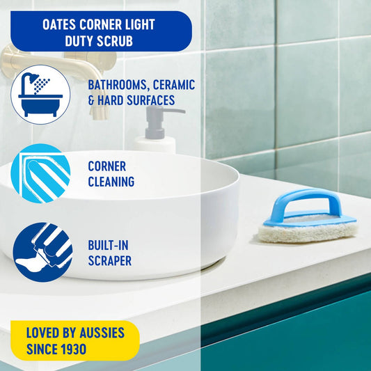 Oates Premium Light Duty Corner Scrubber - 160mm x 20mm x 95mm - Plastic – view 2 - Auzzistore