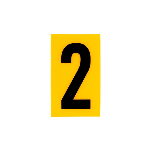 Sandleford 60mm Yellow Self Adhesive House Number 2 - Durable Polycarbonate - Auzzistore