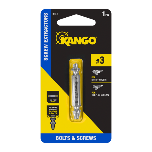 Kango Size 3 Screw Extractor - M2 Steel - 65mm x 10mm x 123mm - Durable Tool - Auzzistore
