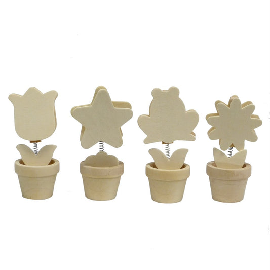 Boyle Photo Note Clip - 4 Piece Set - Pinewood - Fun Craft Project – view 2 - Auzzistore