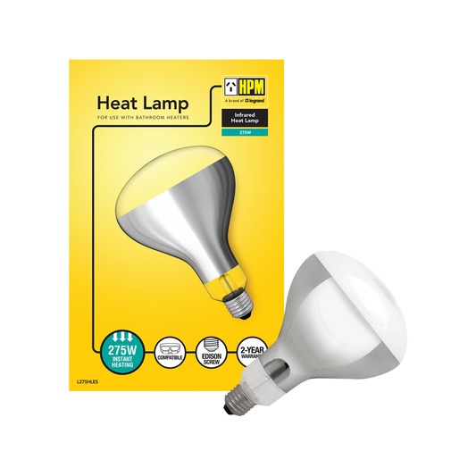 HPM Infra Red Heat Lamp 275W Glass 120mm Easy To Carry