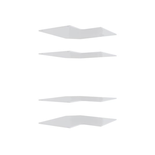 Lugna White 4 Shelf Corner Insert Kit 900 x 580mm - Modular Storage Solution