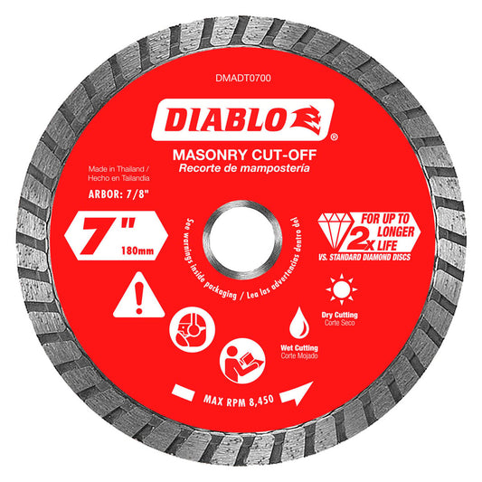 Diablo Diamond Disc 7" Turbo Cut Off - Diamond - High Performance - Durable – view 2 - Auzzistore