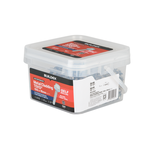 Buildex Teks Screws - 10g x 16mm - Class 4 - 1000 Pack - Self-Drilling – view 2 - Auzzistore