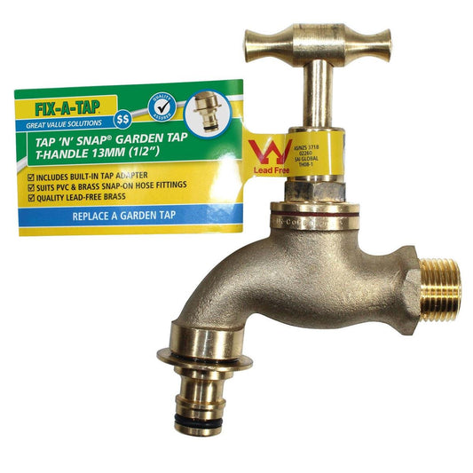 Fix a Tap Garden Tap N Snap - 13mm - Lead Free Brass - Durable Design - Auzzistore