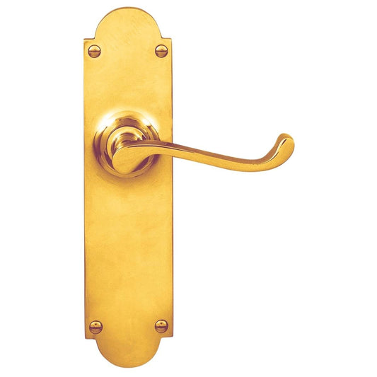 Delf Lever Latch Set - 135mm - Solid Brass - Polished Finish - Auzzistore