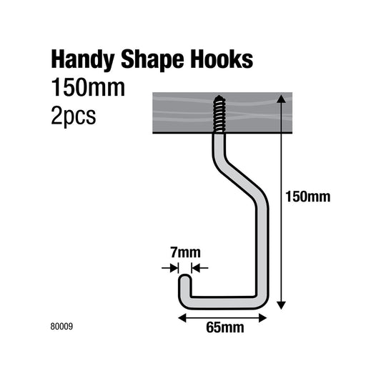 Everhang Handy Storage Hooks - 152mm x 60mm - Steel PVC Coated - 2 Pack – view 2