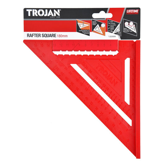 Trojan 7 Inch Rafter Square - Lightweight Poly - Metric Markings - Durable - Auzzistore