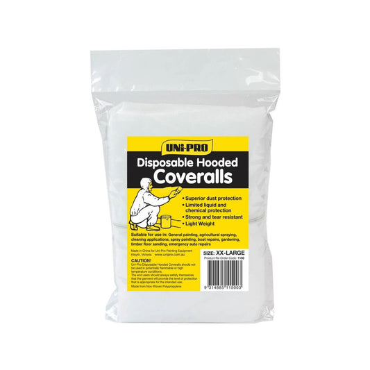 Uni Pro XXL Hooded Disposable Coveralls - White - 1 Pack