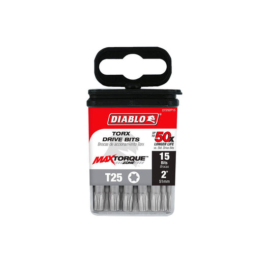 Diablo Power Bit T25 2" - 15 Pack - Extreme Durability & Impact Resistance - Auzzistore