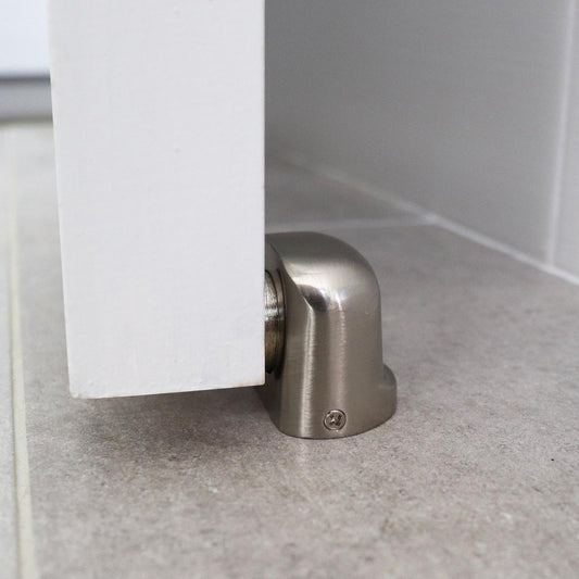 Adoored Satin Chrome Half Moon Magnet Door Stop 38mm Metal Durable – view 2 - Auzzistore