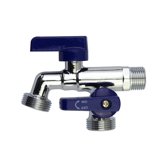 Brasshards Dual Mi Hose Tap 15mm Chrome - Lead Free - Two Outlets - Durable - Auzzistore