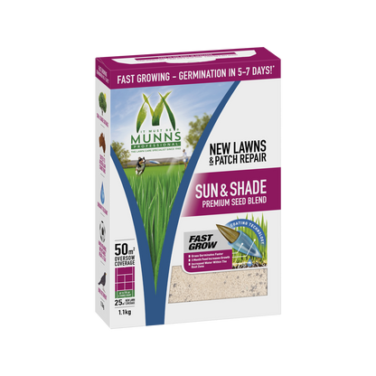 Munns Professional Lawn Seed Blend - 1.1kg - Turf Grade - Drought Tolerant