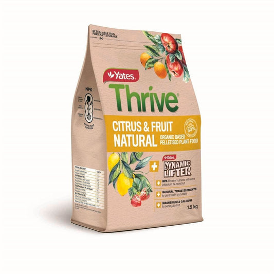 Yates Thrive Natural Fertiliser - 1.5kg - Pelletised - Fruit Plants - Auzzistore