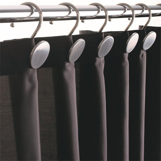 Barelli Shower Curtain Hooks - 12 Pack - Silver - Lightweight - Stylish – view 2
