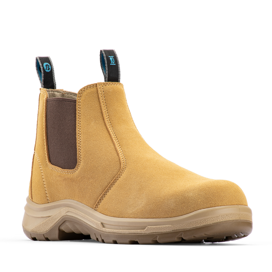 Bata Industrials Wheat Meteor Pull On Safety Boot UK Size 9 - Steel Toe - Slip Resistant - Durable Leather