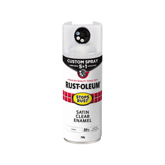 Rust Oleum 340g Satin Clear Spray Paint - 5 in 1 Custom Spray - Rust Protection – view 2 - Auzzistore
