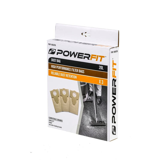 Powerfit 20L Dust Bag 3 Pack - Paper - Easy To Carry - Compatible With Ryobi