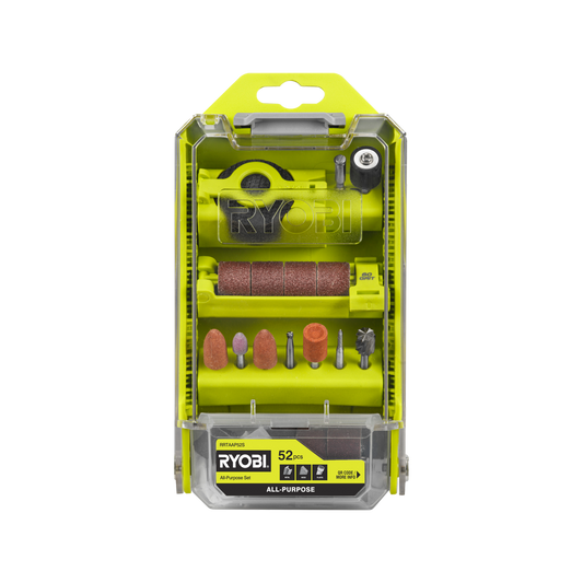 Ryobi 52 Piece All Purpose Rotary Tool Accessory Set - 55mm x 5mm x 101mm - Versatile for Sanding, Cutting, Polishing - Auzzistore