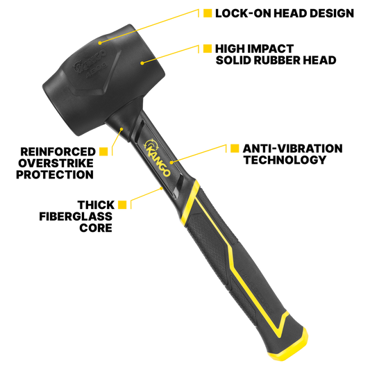 Kango 680g Black Rubber Mallet - High Density Rubber - Durable Design - Black – view 2 - Auzzistore