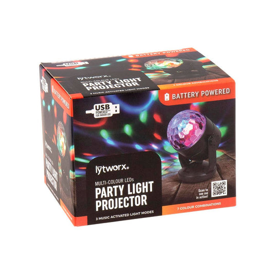 Lytworx Multicolour Party Light Projector - 110mm x 140mm - USB Rechargeable - Music Activated - Auzzistore