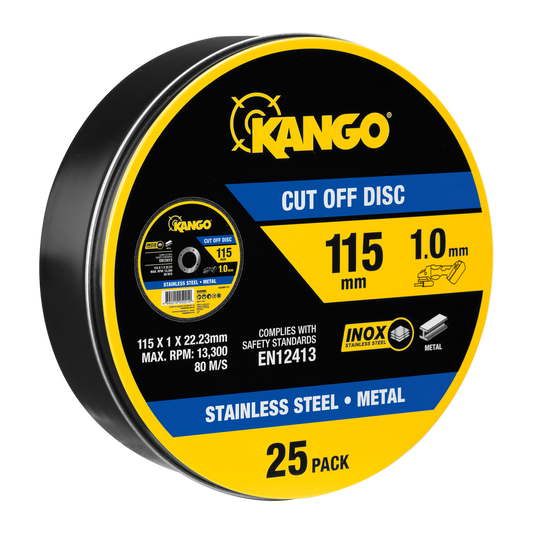 Kango 115mm Metal Cut Off Discs - 25 Pack - Inox-Free - Durable - Auzzistore