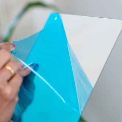 Edge Acrylic Mirror 200x200mm Square Self Adhesive Shatter Proof