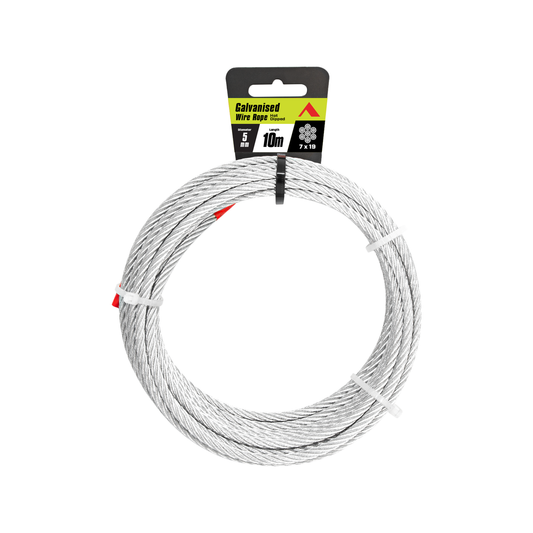 Pinnacle Galvanised Wire Rope 5mm x 10m Strong Durable Rigging