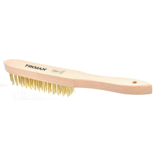 Trojan Brass Wire Brush 5x15 - Deburring & Rust Removal Tool - 34mm x 290mm - Auzzistore