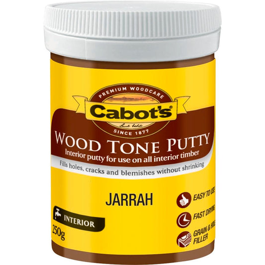Cabot Jarrah Wood Tone Putty - 250g - Water Based - Fast Drying