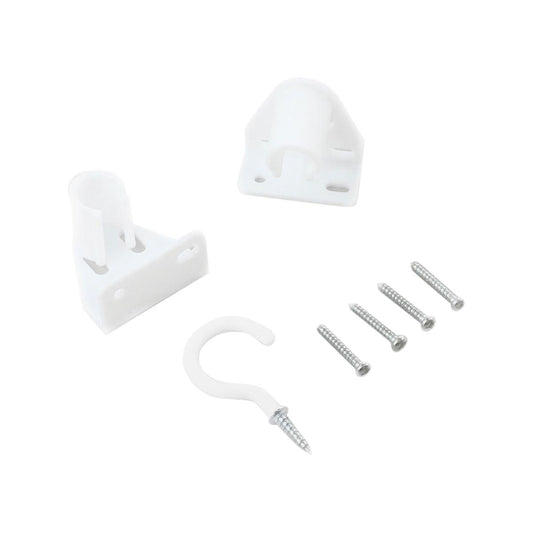 Windoware White Muslin Curtain Rod Bracket 2 Pack - Easy Installation - Auzzistore